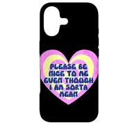 Please Be Nice to Me Sorta Mean Cœur rétro Coque pour iPhone 17
