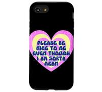 Please Be Nice to Me Sorta Mean Cœur rétro Coque pour iPhone SE (2020) / 7/8