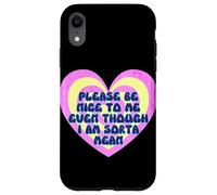 Please Be Nice to Me Sorta Mean Cœur rétro Coque pour iPhone XR