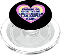 Please Be Nice to Me Sorta Mean Cœur rétro PopSockets PopGrip pour MagSafe