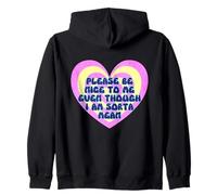 Please Be Nice to Me Sorta Mean Cœur rétro Sweat à Capuche