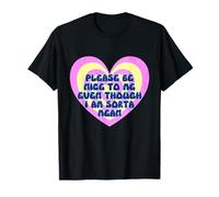 Please Be Nice to Me Sorta Mean Cœur rétro T-Shirt