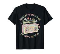 Please Be Patient Boombox Floral Retro Music Lover années 1900 T-Shirt