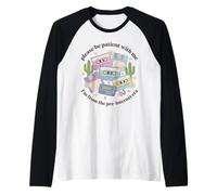 Please Be Patient Retro Tech Cassette Flop, Avant l'ère d'Internet Manche Raglan
