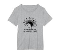 Please Don't Ask Me About My Thesis Graduate Student Humour T-Shirt, Femme Grandes Tailles, Gris Chiné, 5X