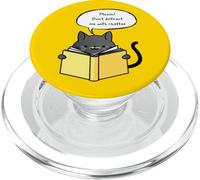 Please ! Don't Distract Me with Chatter Funny Cat Reading PopSockets PopGrip pour MagSafe
