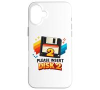 Please Insert Disk 2 Retro Floppy Computer Nostalgie Coque pour iPhone 16 Plus