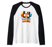 Please Insert Disk 2 Retro Floppy Computer Nostalgie Manche Raglan
