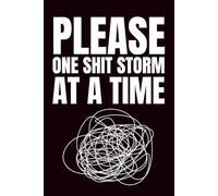 Please One Shit Storm At A Time: Funny Blank Notebook | Funny Gag Gift | 6x9 Blank Lined Notebook | Office Gag Gift For Co-workers | Secret Santa | Christmas Stocking Stuffer