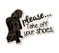 Please Take Off Your Shoes Buddha Sticker Home Decals Stickers
