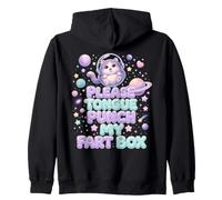 Please Tongue Punch My Fart Box Space Cat Sweat à Capuche