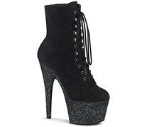 Pleaser ADORE-1020FSMG Blk Faux Suede/Blk Multi Mini Glitter UK 4 (EU 37)