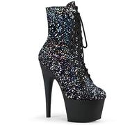 Pleaser ADORE-1020SPLAT Blk Velvet-SLV Holo/Blk Matte UK 3 (EU 36)