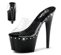 Pleaser Adore-701ls, Sandales Bout ouvert femme, Noir - Nero (Clr/Blk), 36 EU