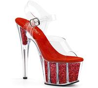 Pleaser ADORE-708G CLR/Red Glitter Inserts UK 3 (EU 36)