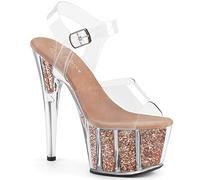 Pleaser ADORE-708G CLR/Rose Gold Glitter UK 4 (EU 37)