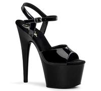Pleaser Femme ADORE-709 Sandales Plateforme, Noir (Blk Pat/Blk), 41 EU