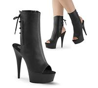 Pleaser Delight 1018, Bottes femme - Noir (Blk Faux Leather/Blk), 38 EU