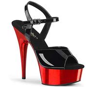Pleaser DELIGHT-609 Blk Pat/Red Chrome UK 8 (EU 41)