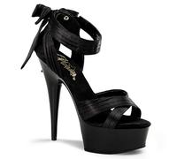 Pleaser DELIGHT-668, Sandales Plateau femme, Noir - Negro (Negro (Blk Satin/Blk)), 40
