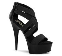 Pleaser DELIGHT-669 Blk Elastic Band-Faux Leather/Blk UK 7 (EU 40)