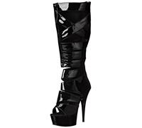 Pleaser Delight de 600-49 Gladiator Femme Talons Hauts, BLK Str Pat/Blk, 40 EU