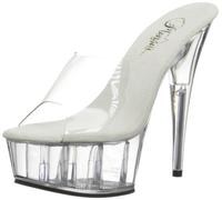 Pleaser Eu-Del601/C/M, Sandales Femme - Transparent (CLR/CLR), 41 EU
