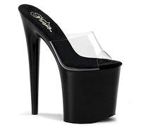 Pleaser Eu-Flam801/C/B, Sandales Femme - Transparent (CLR/Blk), 38 EU