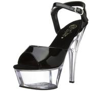 Pleaser Eu-Kiss209/B/C, Sandales femme - Noir (Blk Pat/Clr), 37 EU