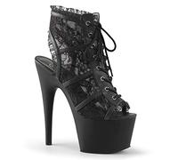 Pleaser Femme Adore-796lc Bottes Chukka, Black Mesh Lace Black Mat, 42 EU