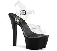 Pleaser Femme Aspire-608 Sandales Ouvertes, Transparent CLR Blk, 39 EU