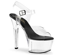 Pleaser Femme Aspire-608 Sandales Ouvertes, Transparent CLR Blk CLR, 41 EU