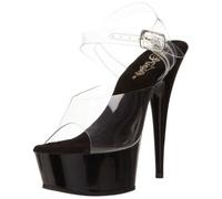Pleaser Femme Delight-608 Plateau, Transparent (CLR/Blk), 41 EU