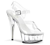 Pleaser Femme DELIGHT-608 Sandales Plateforme, Transparent (CLR/CLR), 39 EU