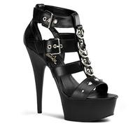 Pleaser Femme DELIGHT-658 Sandales Plateforme, Noir (Blk Faux Leather/Blk), 38 EU