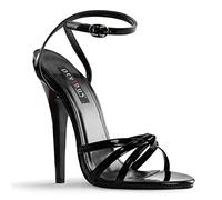 Pleaser Femme DOMINA-108 Sandales Bout Ouvert, Noir (Blk Pat), 40 EU
