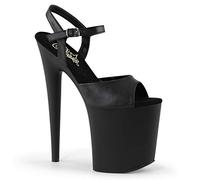 Pleaser Femme FLAMINGO-809 Sandales Bout Ouvert, Noir (Blk Faux Leather/Blk), 38 EU