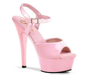 Pleaser Femme KISS-209 Sandales Bout Ouvert, Rose (B. Pink Pat/B. Pink), 38 EU