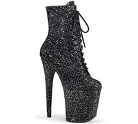 Pleaser FLAMINGO-1020GWR Noir pailleté/noir pailleté, Paillettes noires, 39 EU