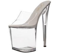 Pleaser Flamingo-801, Semelle compensée et Talons Femme - Transparent - Transparent (Clear), 35