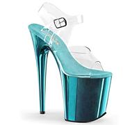 Pleaser FLAMINGO-808 CLR/Turquoise Chrome UK 4 (EU 37)