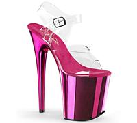 Pleaser FLAMINGO-808 Sandales à plateforme pour femme, Transparent, 36 EU