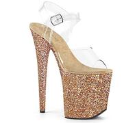 Pleaser FLAMINGO-808LG CLR/Rose Gold Multi Glitter UK 6 (EU 39)