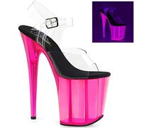 Pleaser FLAMINGO-808UVT CLR/H. Pink Tinted UK 5 (EU 38)