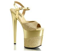 Pleaser FLAMINGO-809-2G - Sandales Plateforme Femme, - D'Oro (Gold Gltr/Gold-Gltr), 37 EU