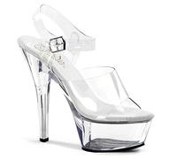 Pleaser KISS-208, Sandales Plateforme femme - Transparent (Clr/Clr), 40 EU (7 UK)