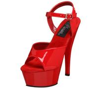 Pleaser KISS-209, Sandales Bout Ouvert Femme - Rouge - Rot (Rot (Red Pat/Red), 40
