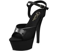 Pleaser Kiss 209, Sandales compensées femme, Noir (Blk Pat/Blk), 38