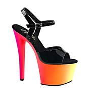 Pleaser Rainbow-309uv, Sandales Bout ouvert femme, - Mehrfarbig (Mehrfarbig (Blk Pat/Neon Multi)), 37 EU
