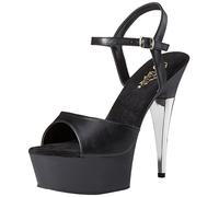 Pleaser Sandales à Plateforme pour Femme Cap609/Bpu/M, Cuir synthétique Noir Mat, 40 EU